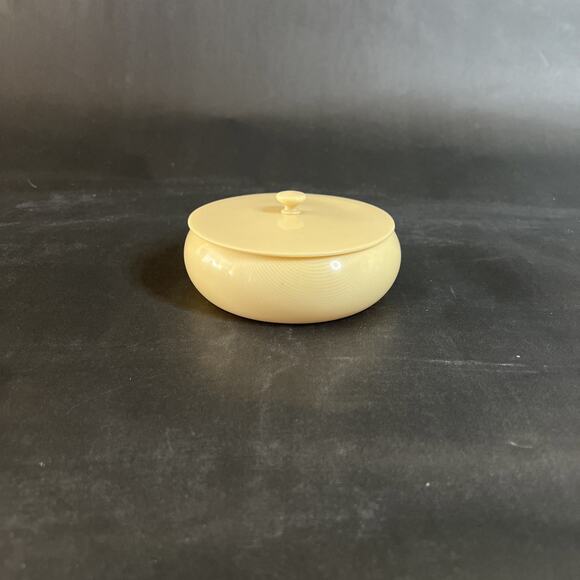 Vintage Ivory PyRaLin Celluloid Powder Puff Box 1930s Art Deco Vanity Set - Picture 2 of 9